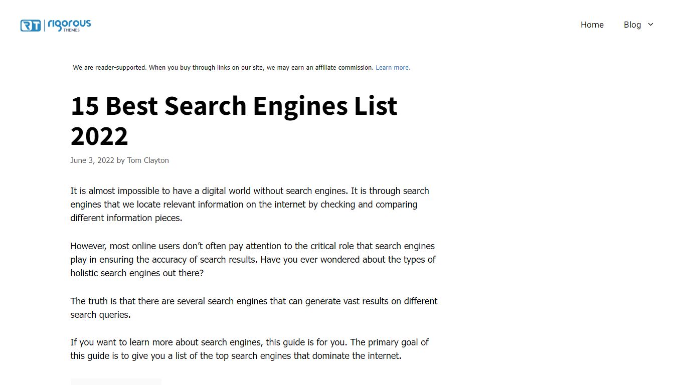 15 Best Search Engines List 2022 - Rigorous Themes