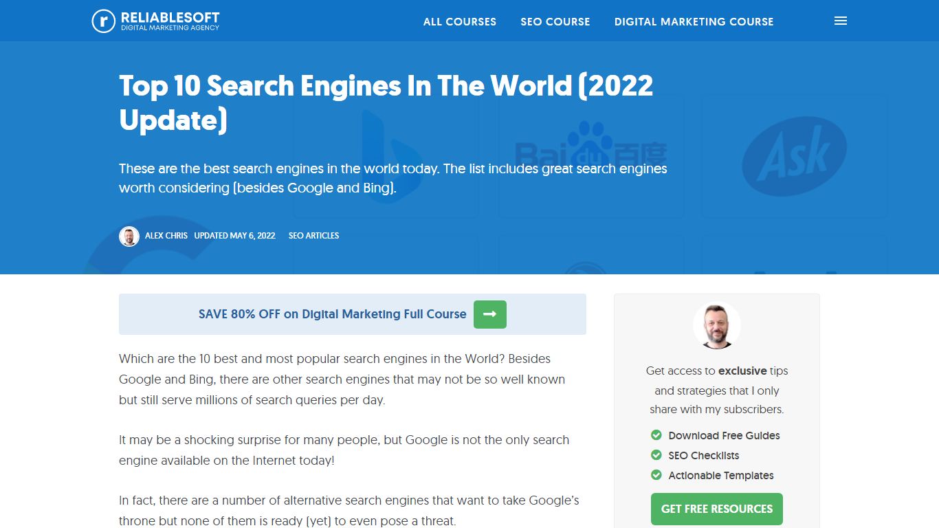 Top 10 Search Engines In The World (2022 Update) - Reliablesoft.net
