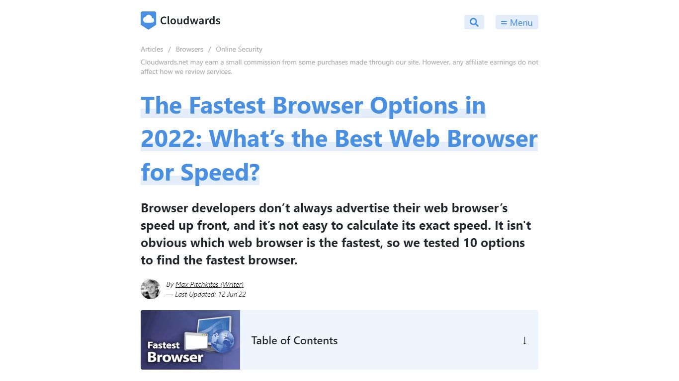 Fastest Browser in 2022 [Browser Speed Test & Comparison] - Cloudwards